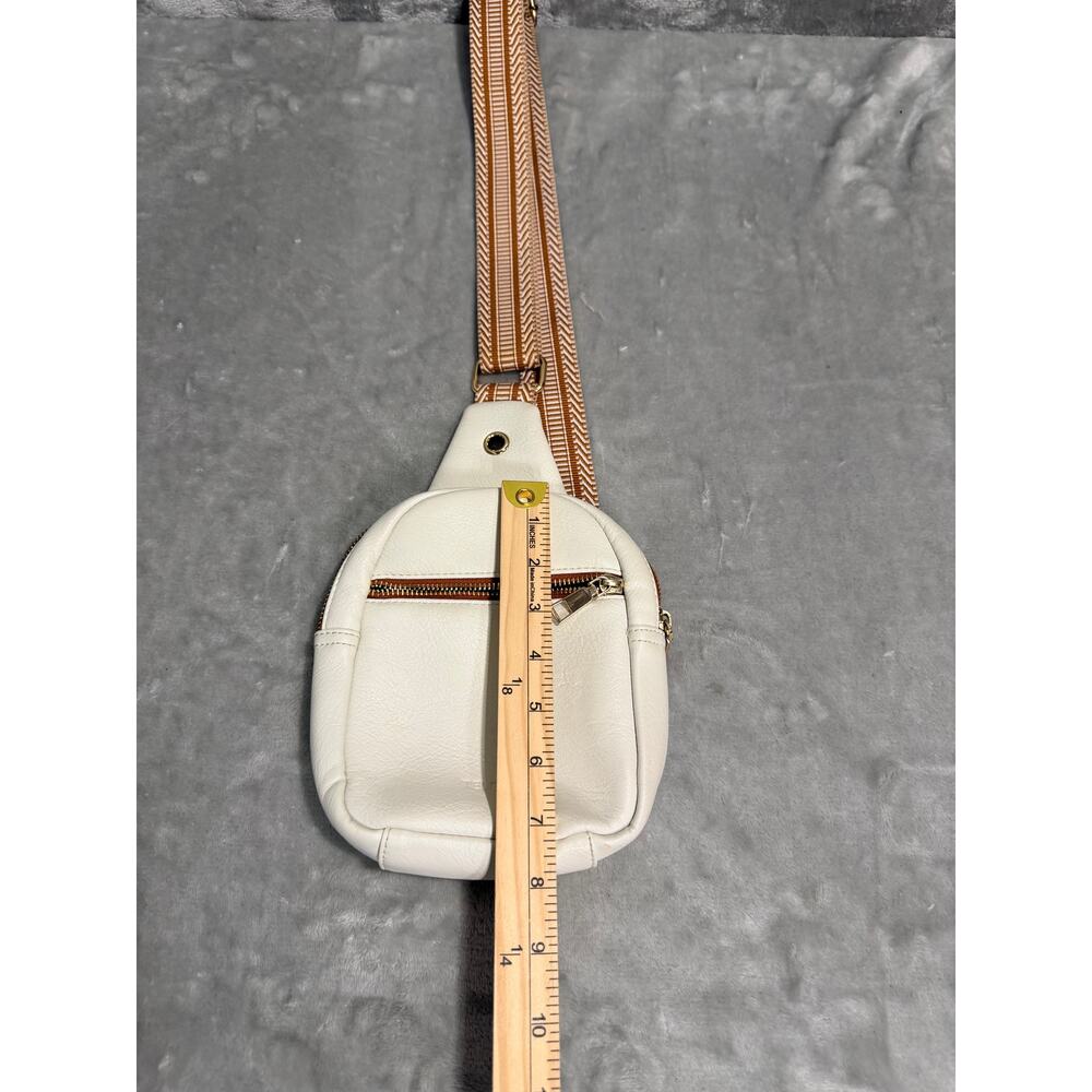 Telena Ivory Sling Bag Crossbody Backpack Adjustable Woven Strap - Picture 6 of 8